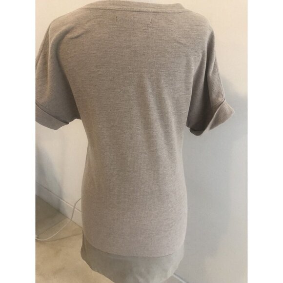 All Saints Knit And Suede Dress -pockets - Beige . Size Medium - Picture 4 of 6